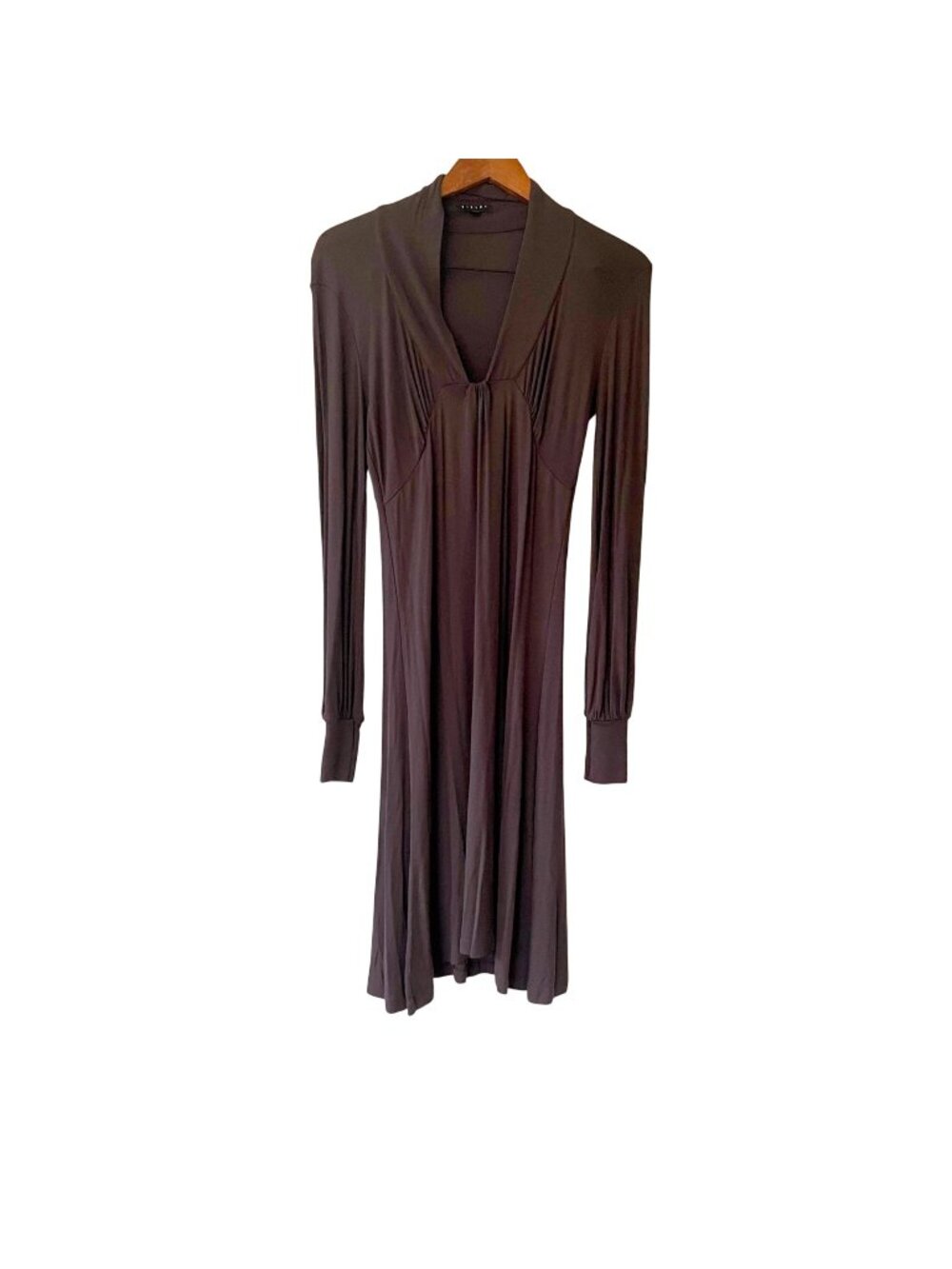 Sisley Women's Chocolate Brown Jersey Dress, Size Medium